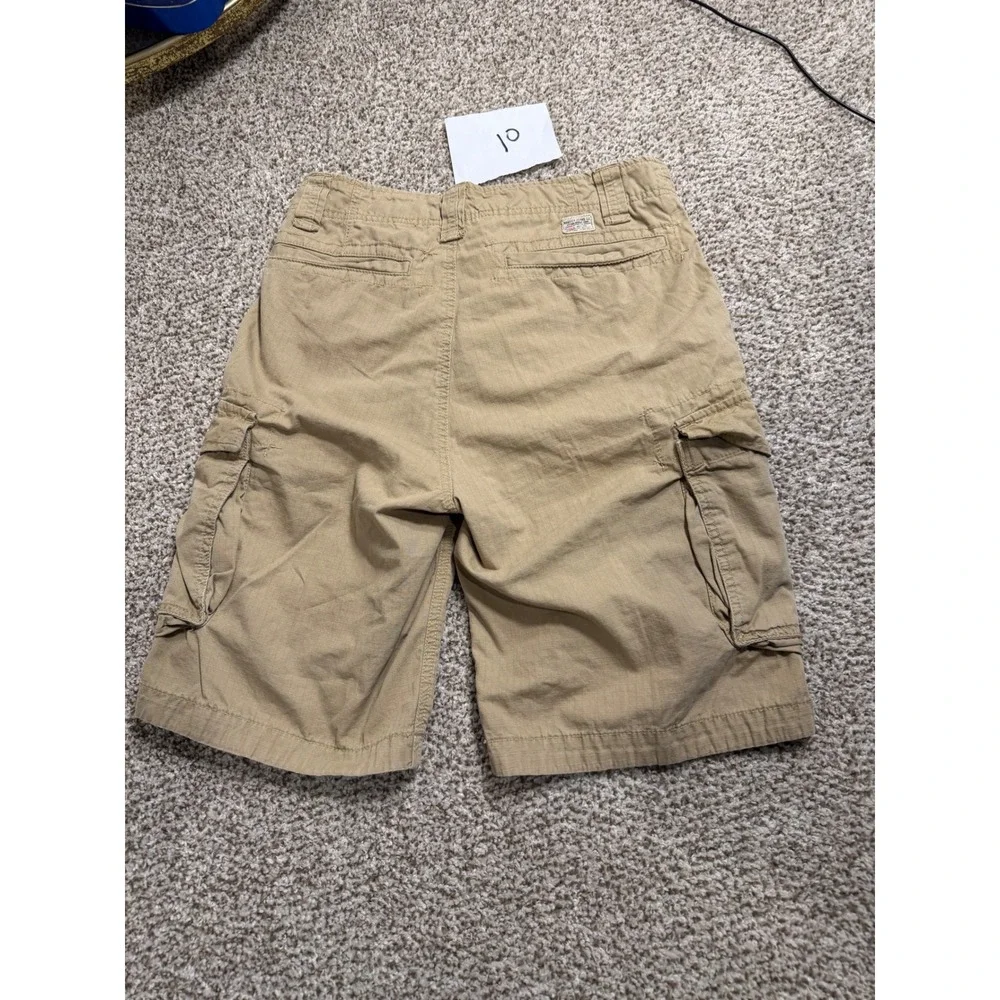 Nautica Jeans Co Mens Khaki Tan Ripstop Cargo Shorts Size 30 Cotton Utility